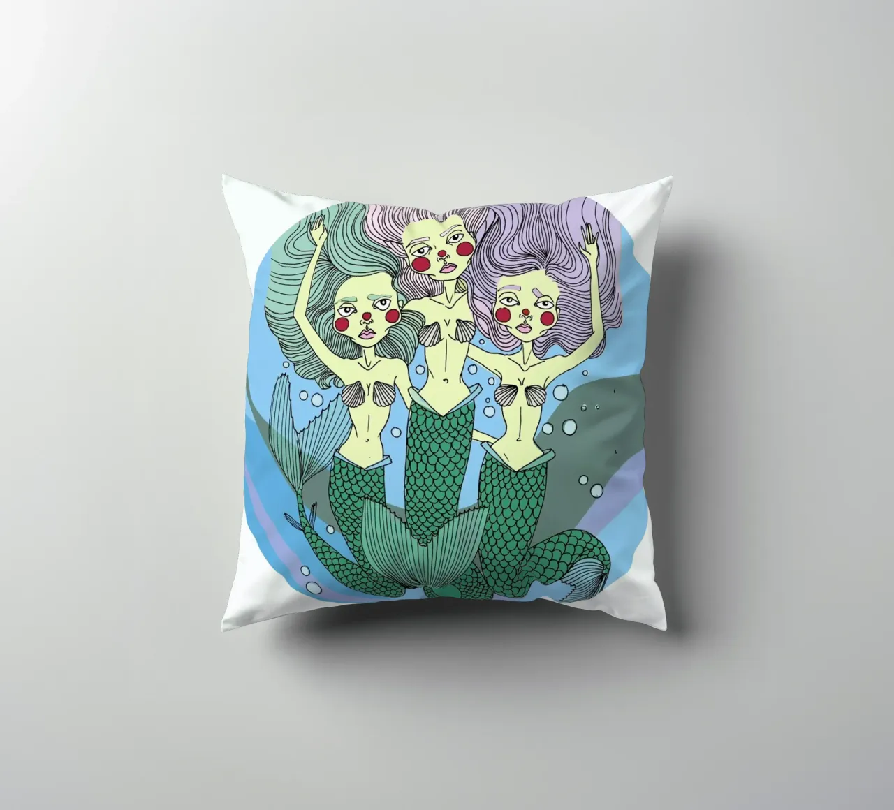 Nessie Mermaids cuscino da Agnes KR Patience