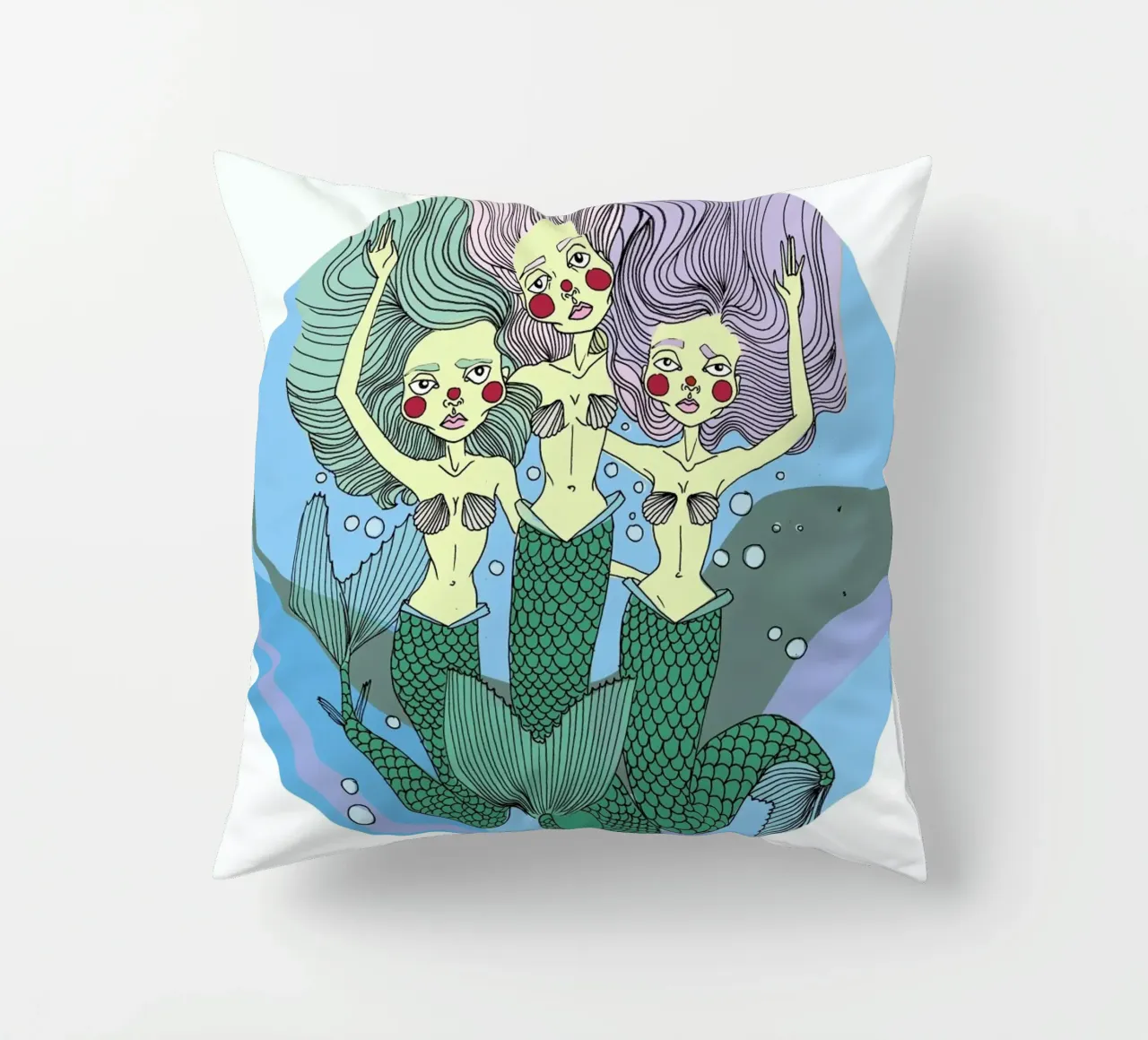 Nessie Mermaids cuscino da Agnes KR Patience