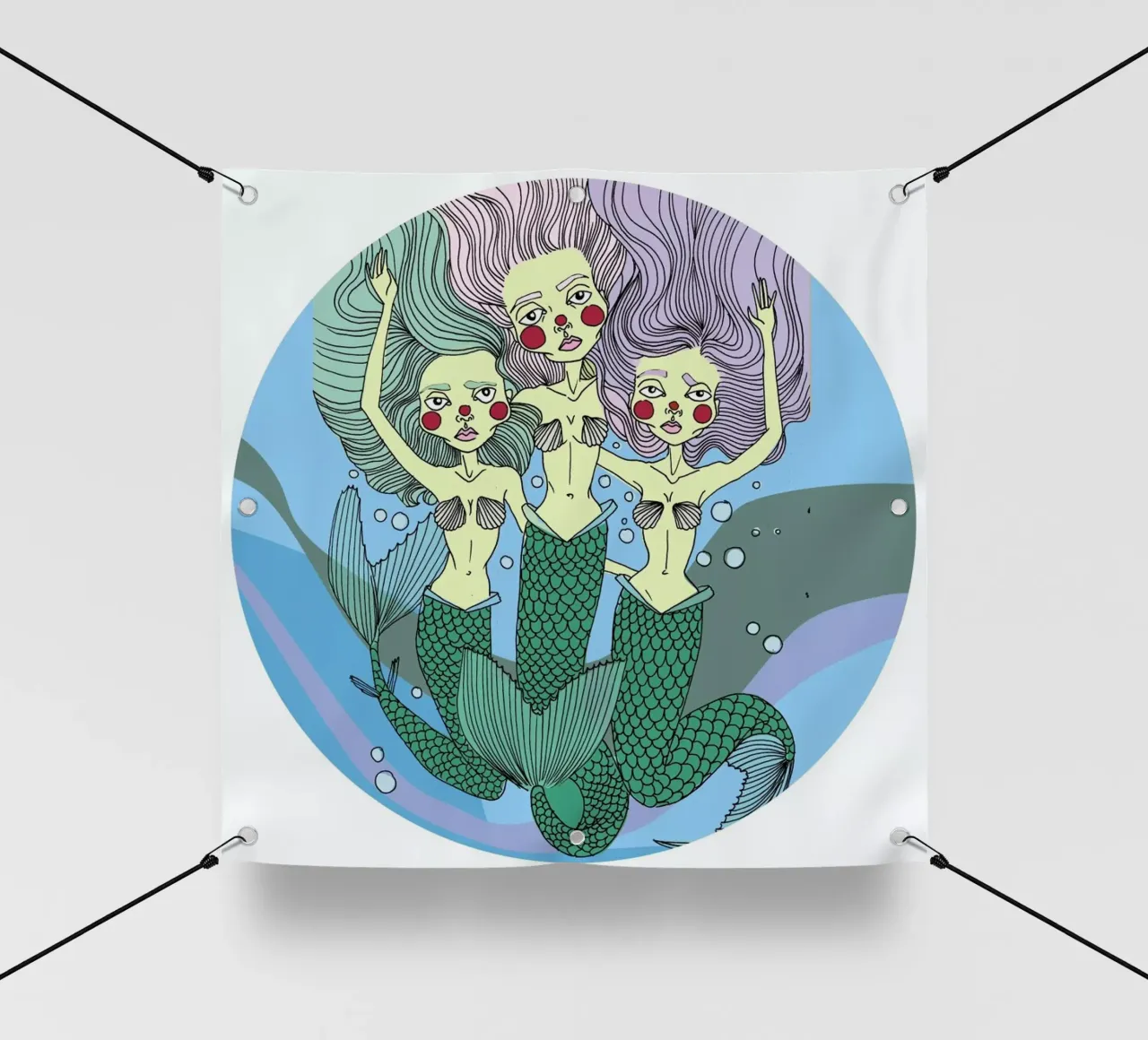 Nessie Mermaids telo in pvc da Agnes KR Patience