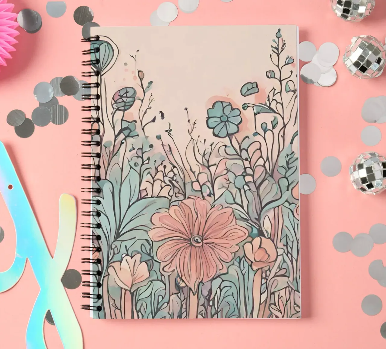 Flower power 5 spiral notebook by Rezh creations