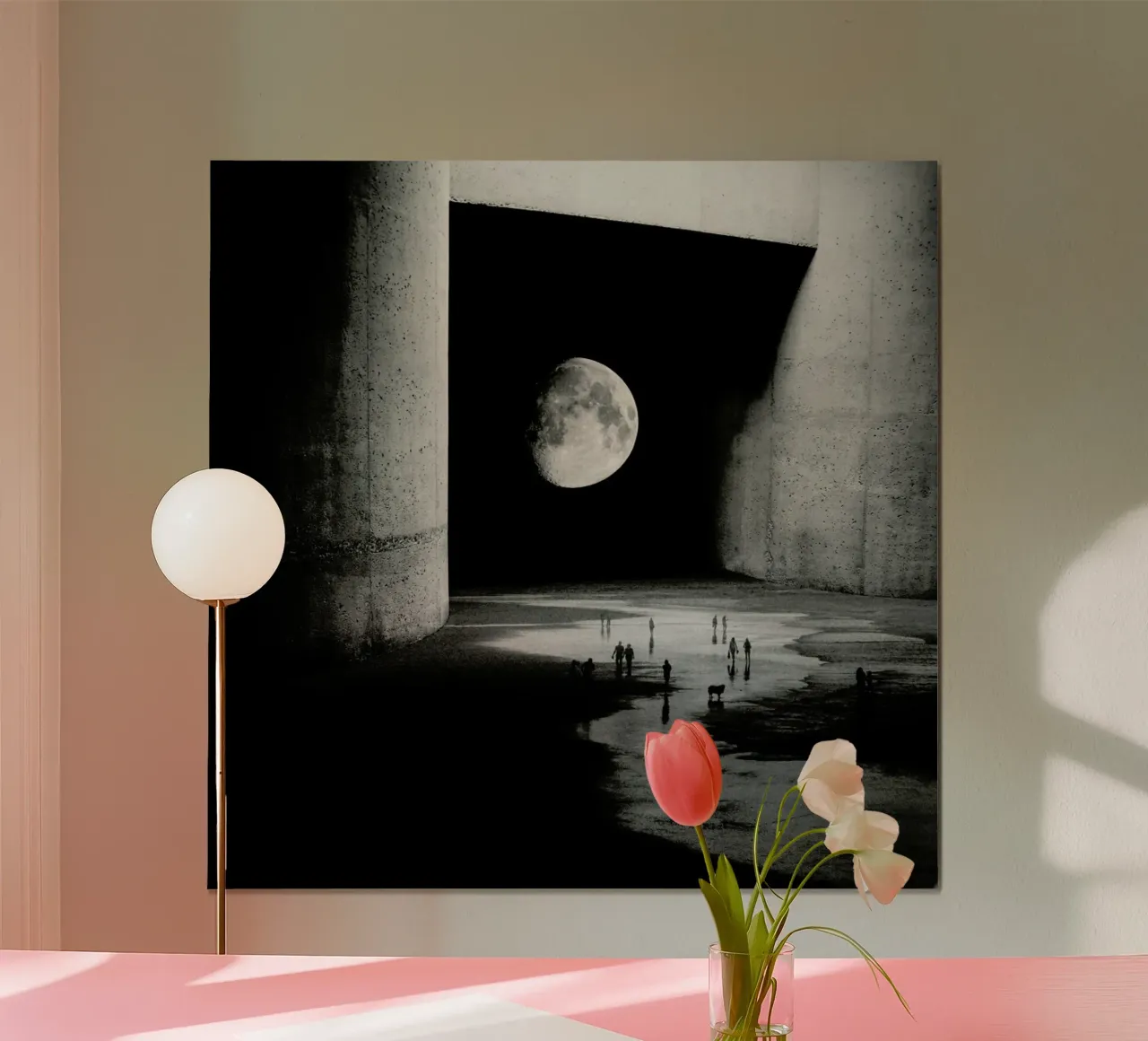 To the Moon poster con telaio in alluminio da Stoian Hitrov