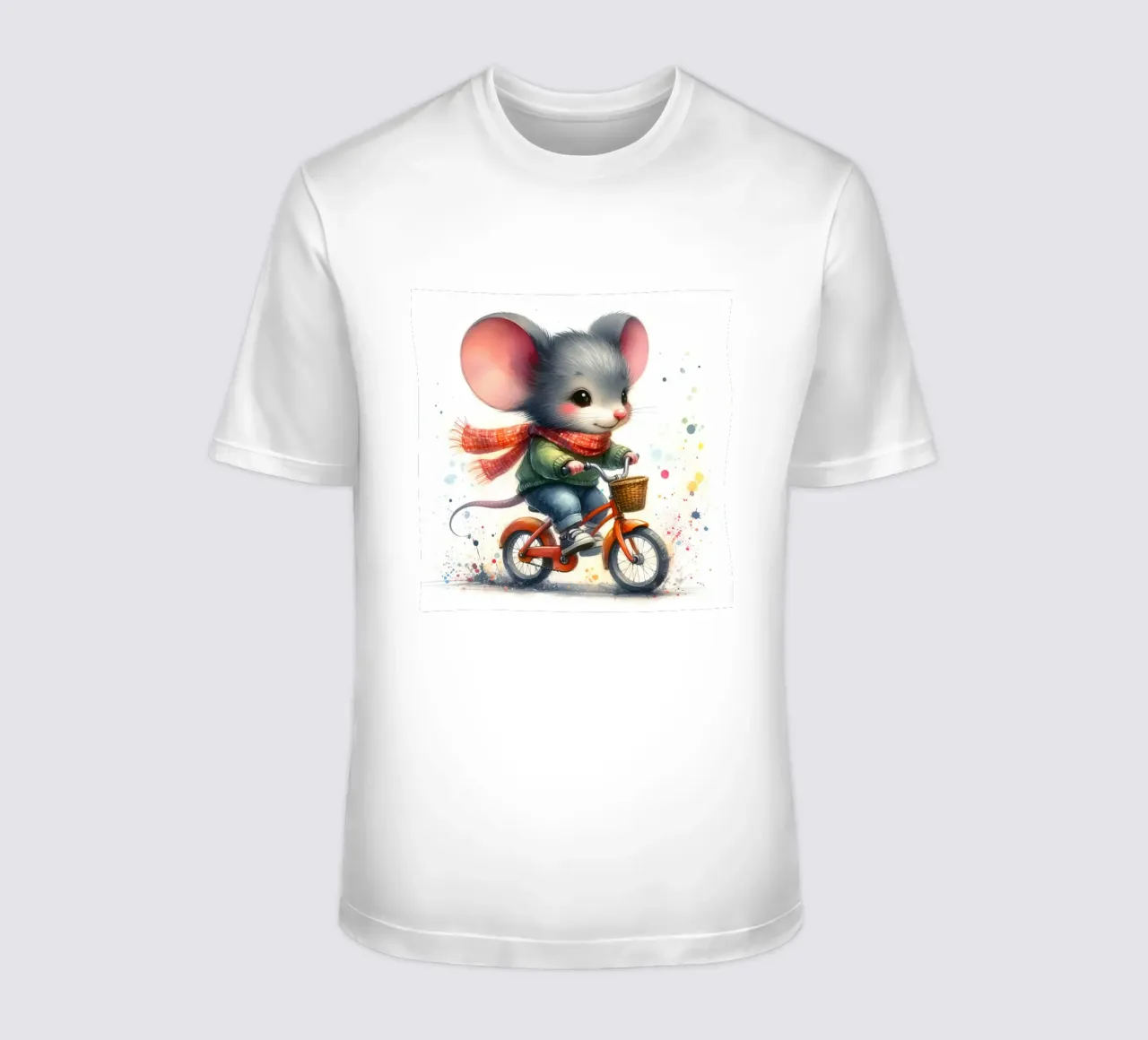 Mouse on a bicycle t-shirt by 🎁 ARTVI-SHOP