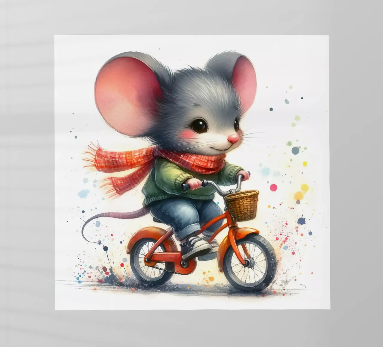 Maus auf einem Fahrrad Backlit Folie von 🎁 ARTVI-SHOP