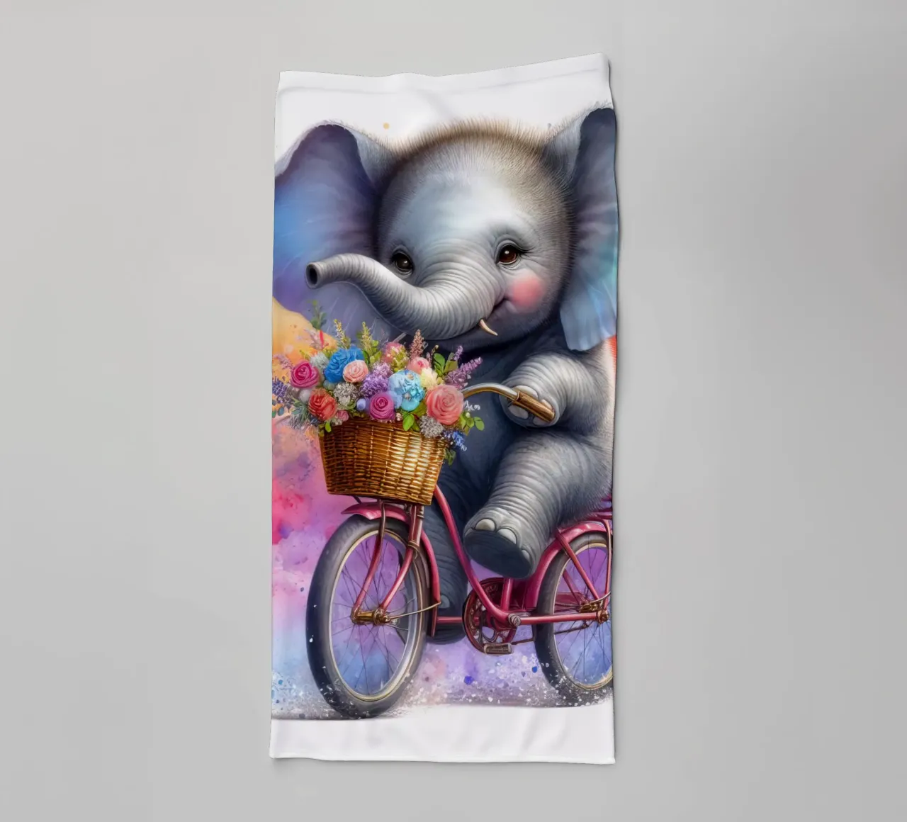 Elefante in bicicletta asciugamano da bagno da 🎁 ARTVI-SHOP