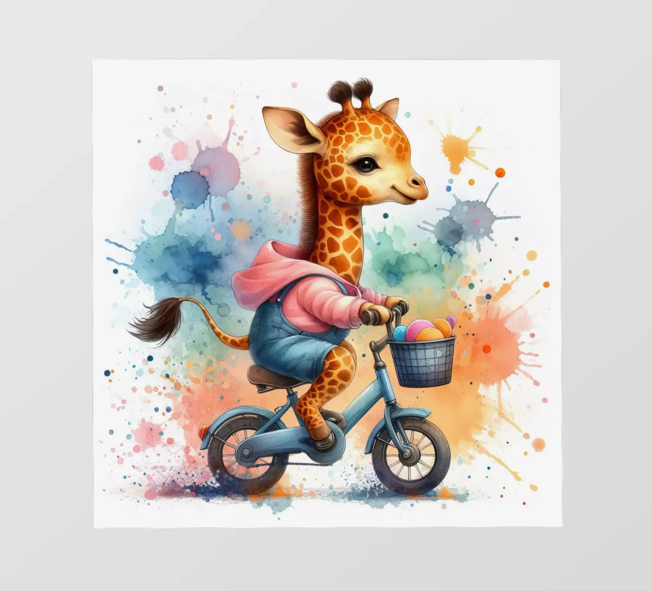 Giraffa in bicicletta pellicola backlit da 🎁 ARTVI-SHOP