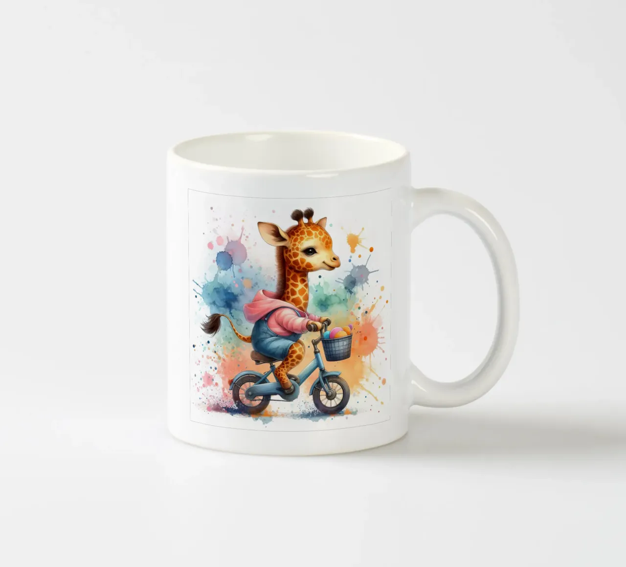 Giraffa in bicicletta tazza in ceramica da 🎁 ARTVI-SHOP