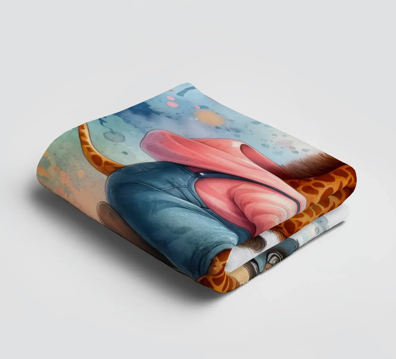 Giraffa in bicicletta asciugamano da bagno da 🎁 ARTVI-SHOP