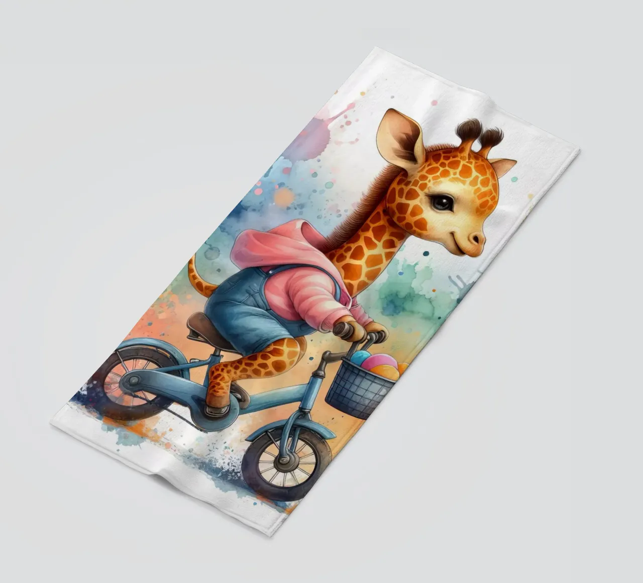 Giraffa in bicicletta telo mare da 🎁 ARTVI-SHOP