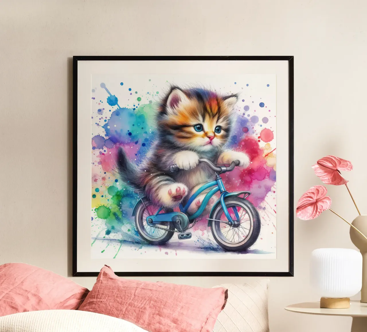 gatto in bicicletta poster da 🎁 ARTVI-SHOP