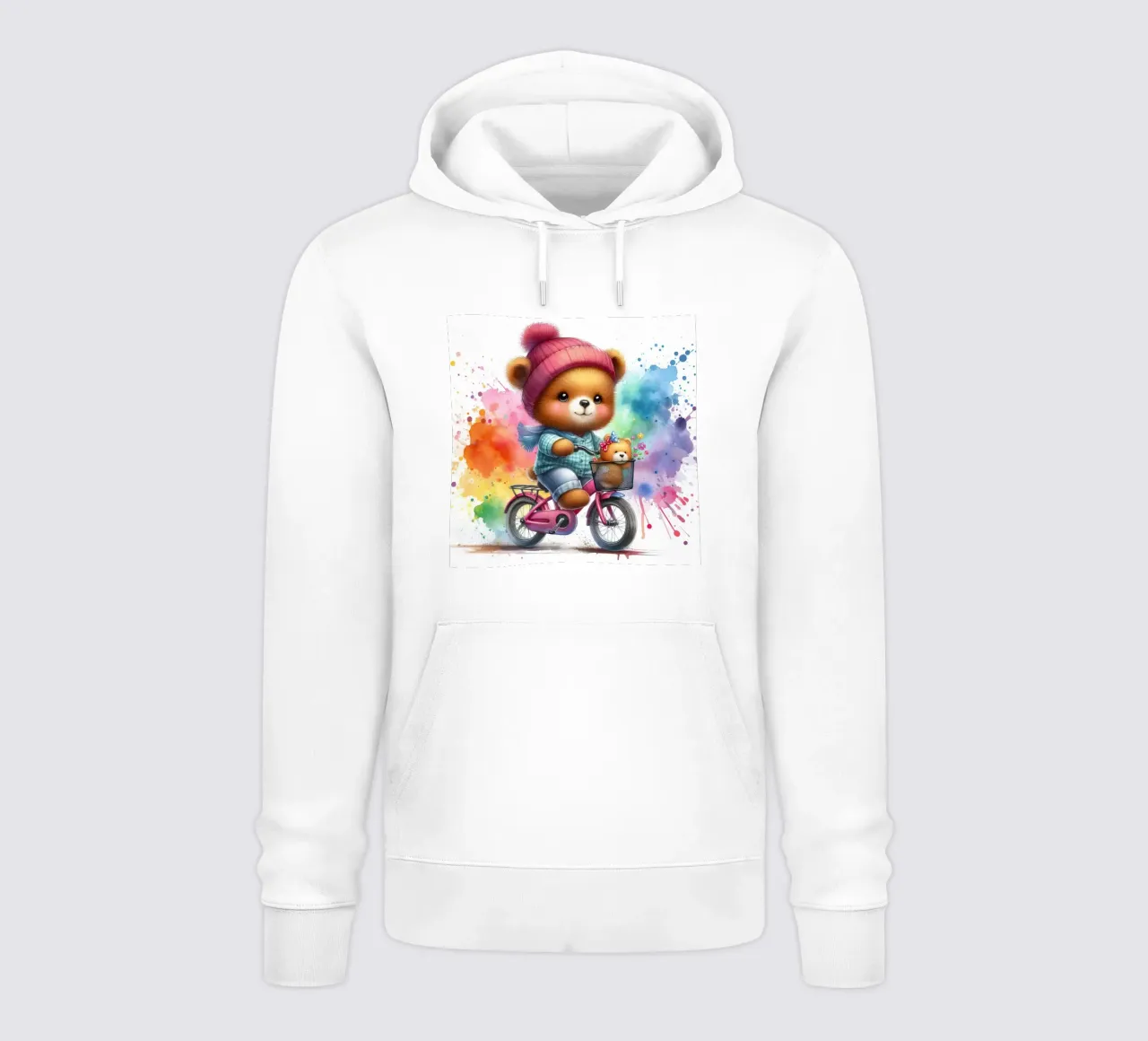 Orso in bicicletta felpa con cappuccio da 🎁 NOBELART