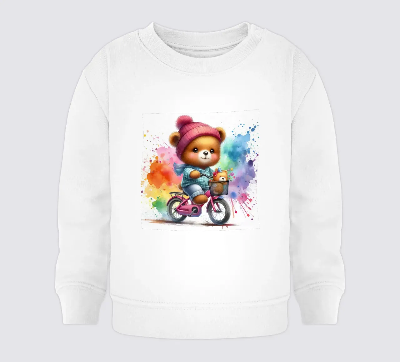Orso in bicicletta felpa neonato da 🎁 NOBELART