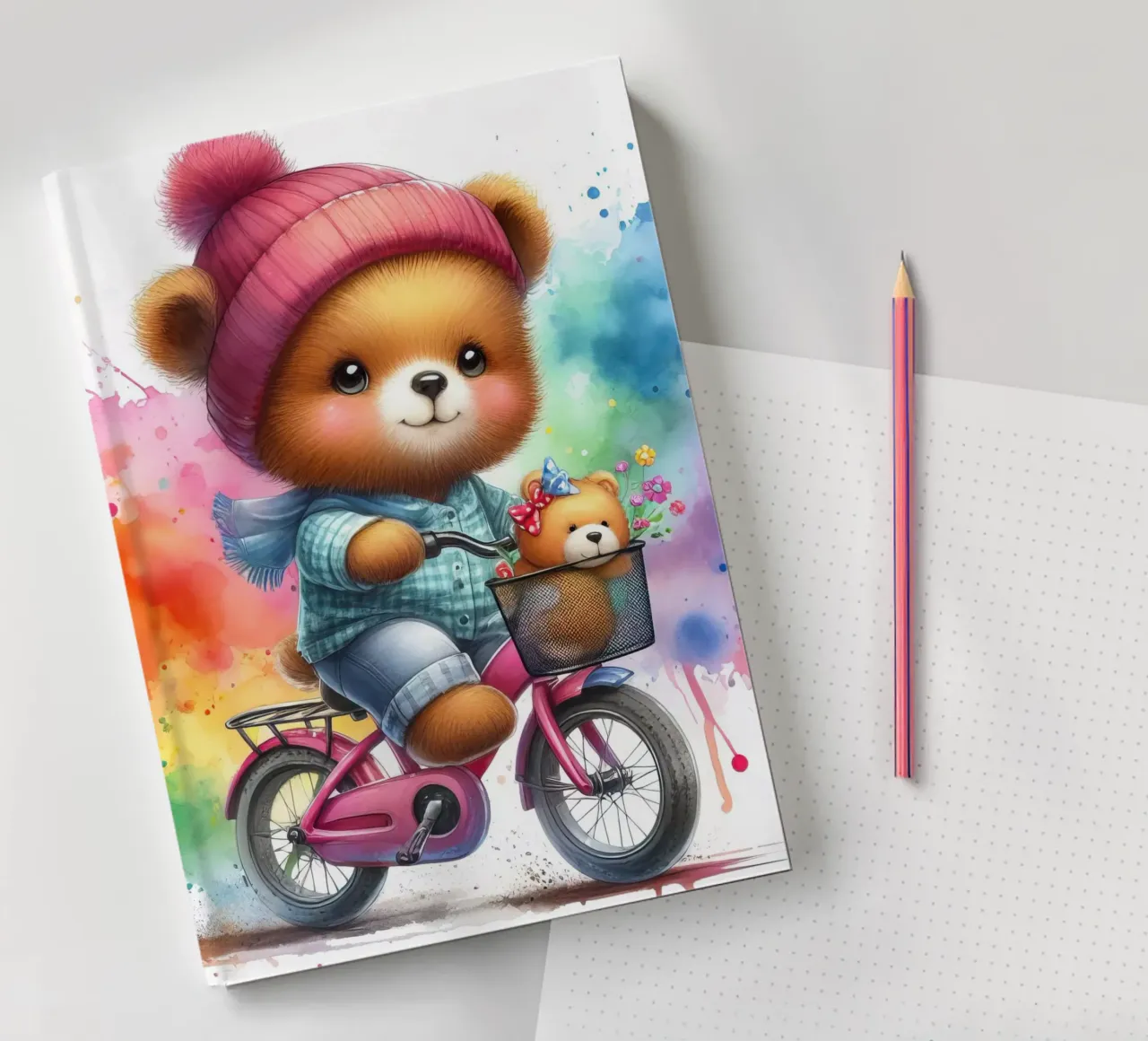 Bear on a bicycle notebook by 🎁 ARTVI-SHOP