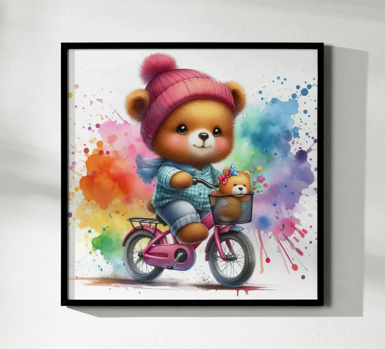 Orso in bicicletta carta hahnemühle da 🎁 ARTVI-SHOP