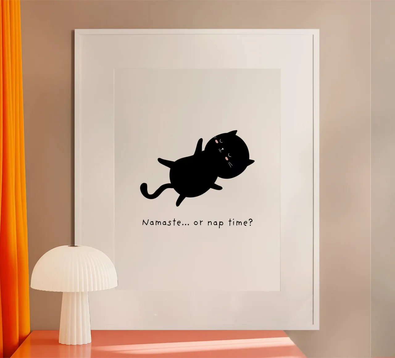 Cute Dilemma Cat poster con telaio in plastica da Street Boutique