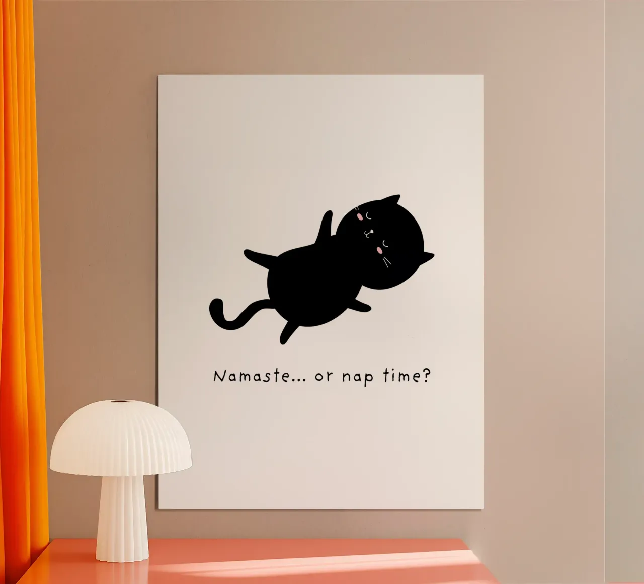 Cute Dilemma Cat poster con telaio in plastica da Street Boutique