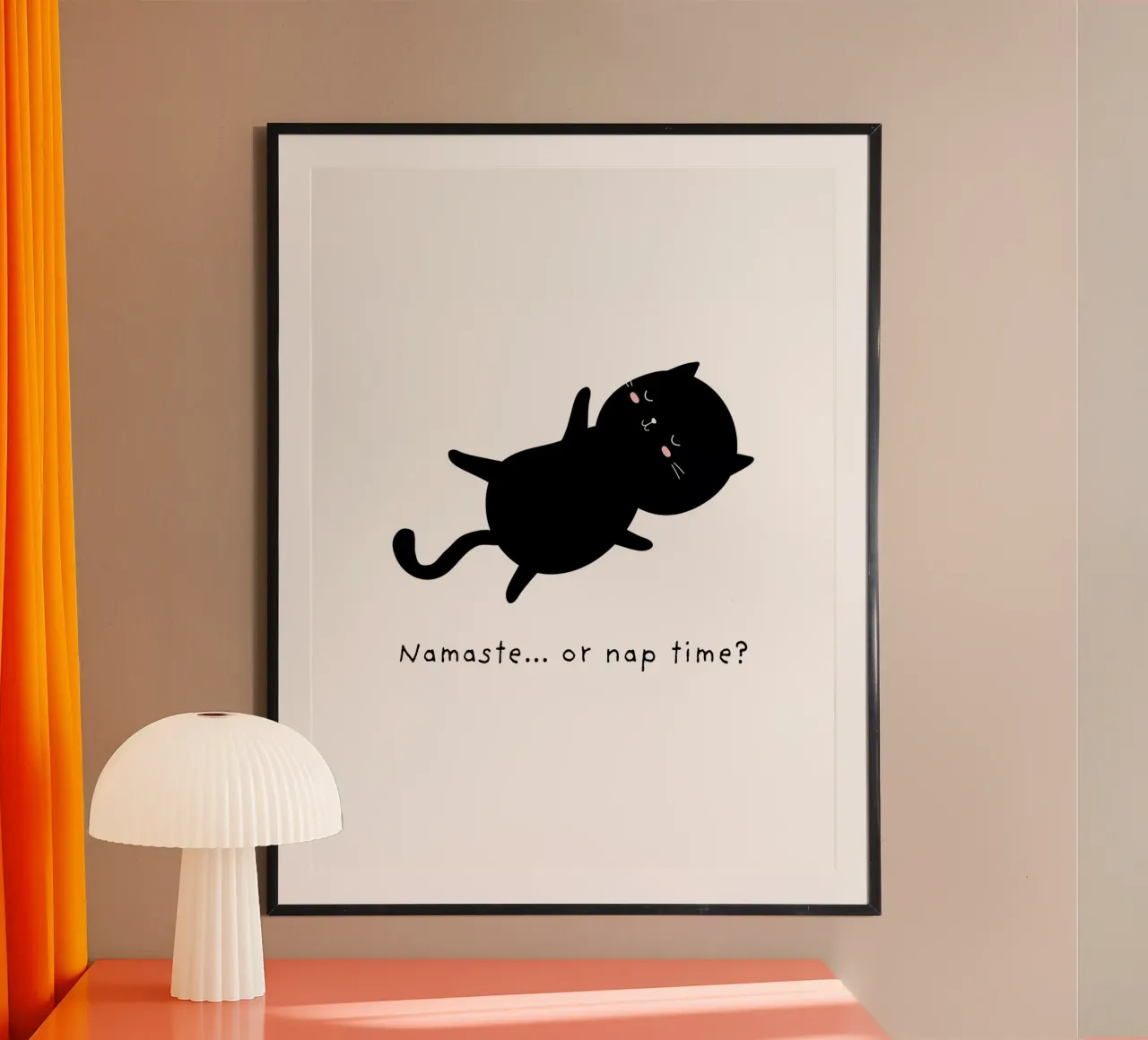 Cute Dilemma Cat poster con telaio in plastica da Street Boutique