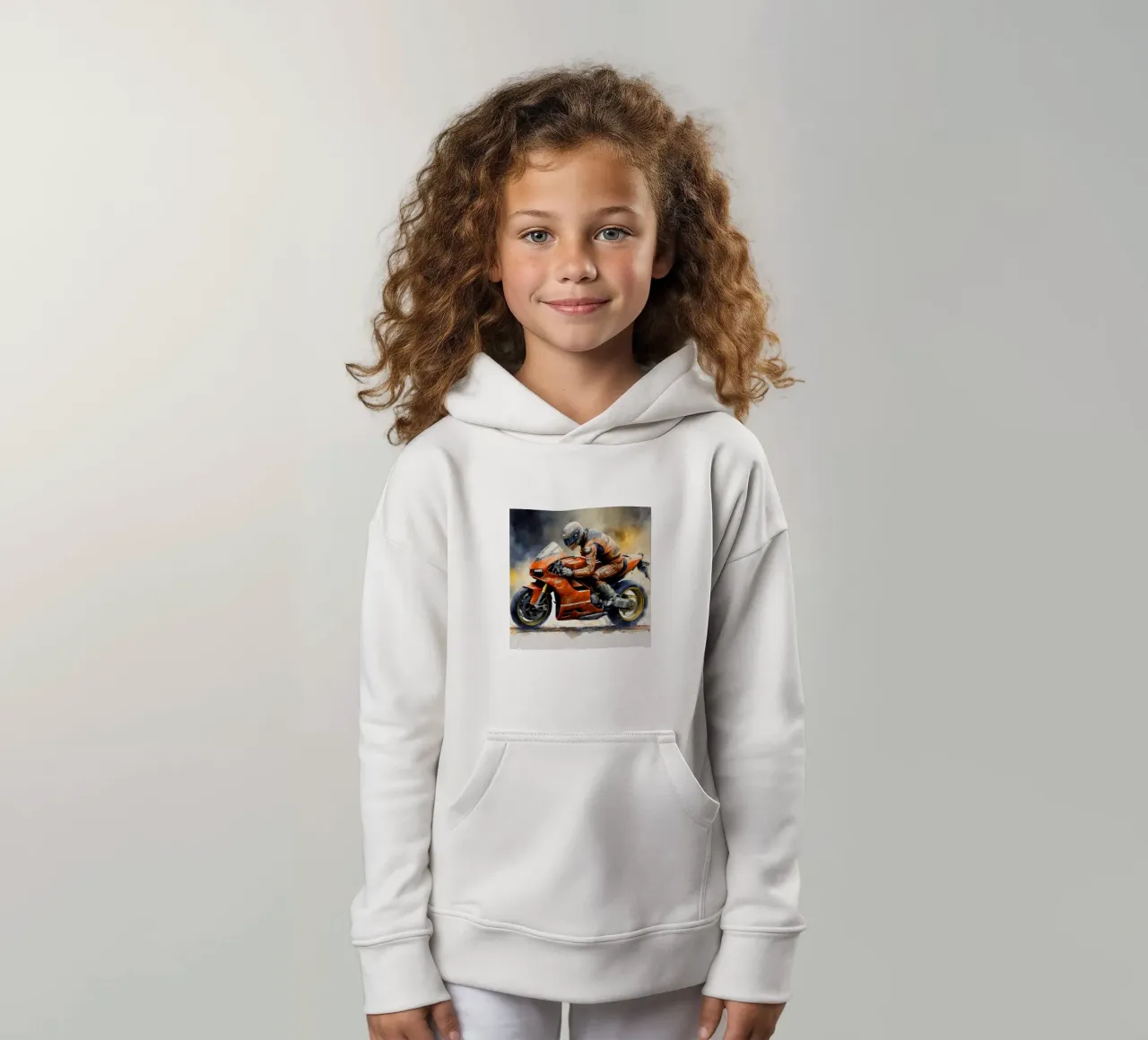 moto gp a tutta velocità felpa bambino con cappuccio da ARTVI-SHOP