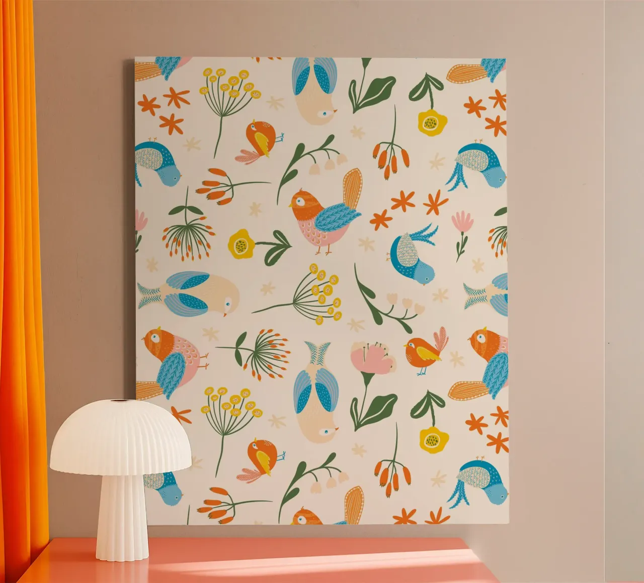 Les oiseaux de la fête toile de nicigabrieldesigns