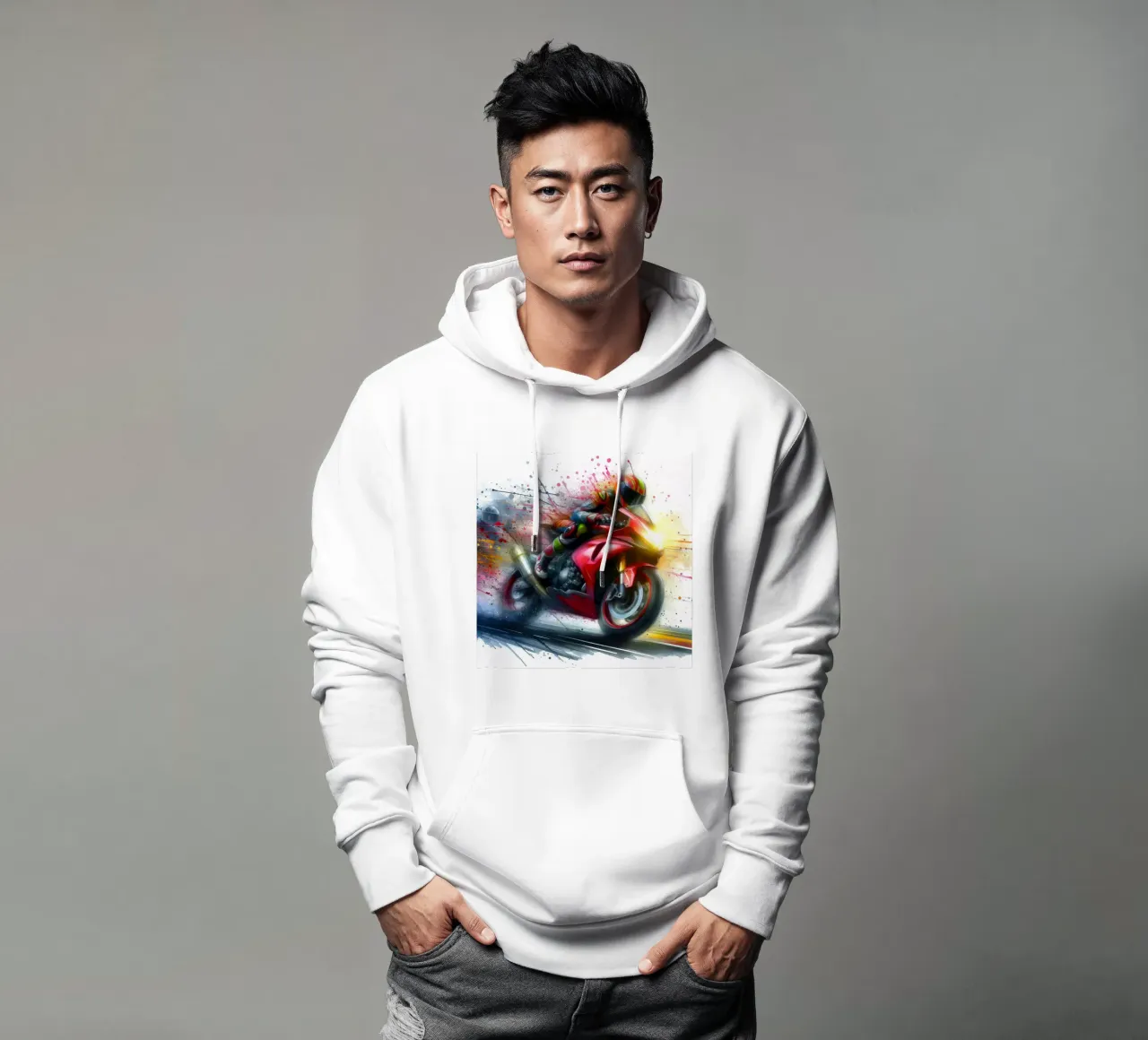moto gp a tutta velocità felpa con cappuccio da ARTVI-SHOP