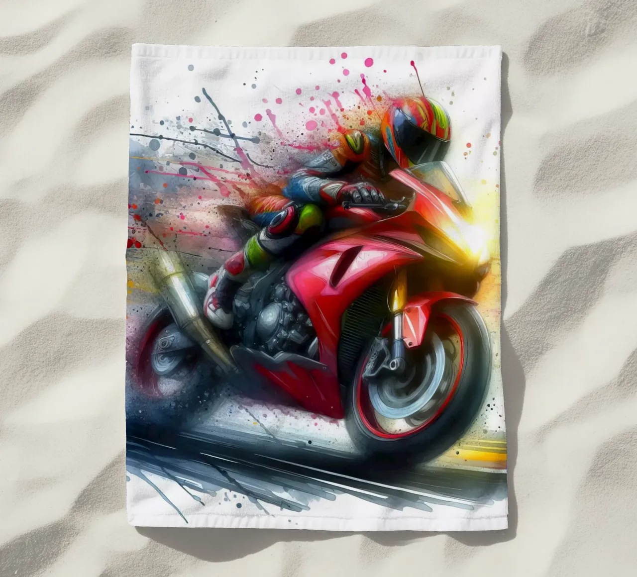 moto gp a tutta velocità telo mare da ARTVI-SHOP