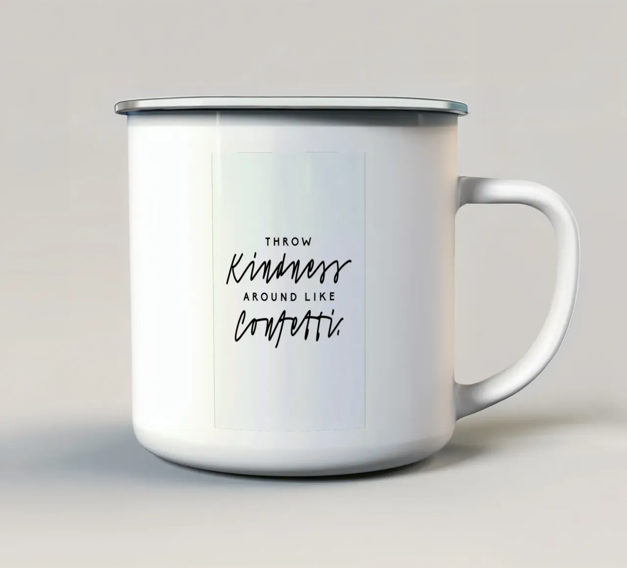 Throw Kindness Around tazza in smalto da Honeymoon Hotel