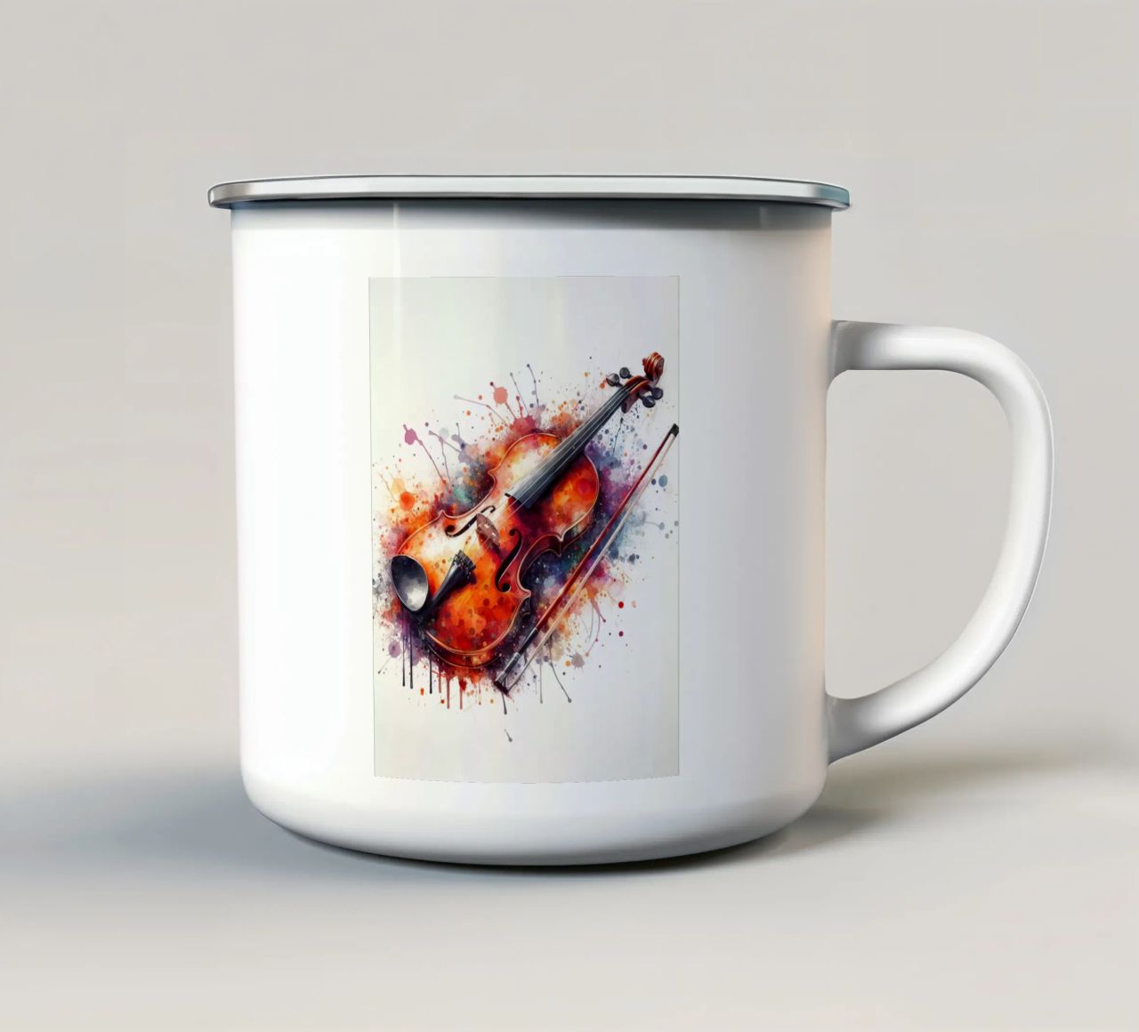 Violino in acquerello tazza in smalto da ARTVI-SHOP