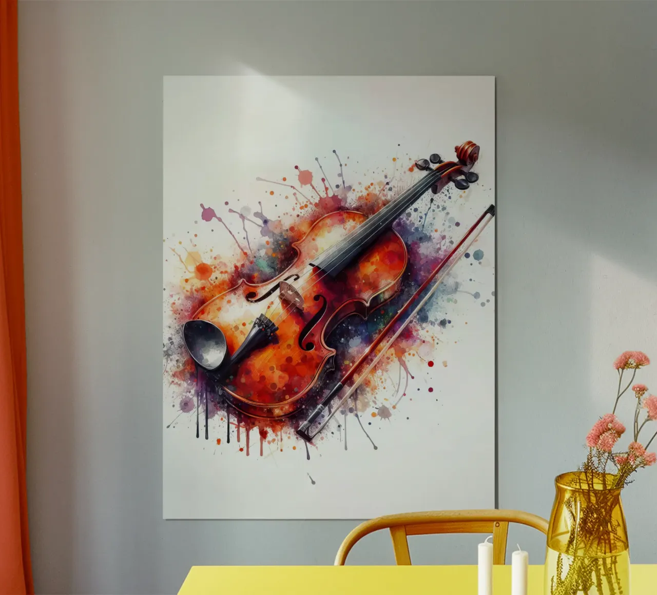 Violino in acquerello poster con telaio in plastica da 🎁 ARTVI-SHOP