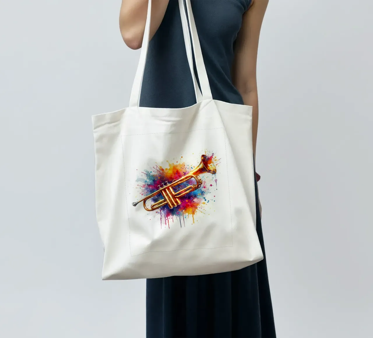 Tromba in acquerello borsa in juta da ARTVI-SHOP