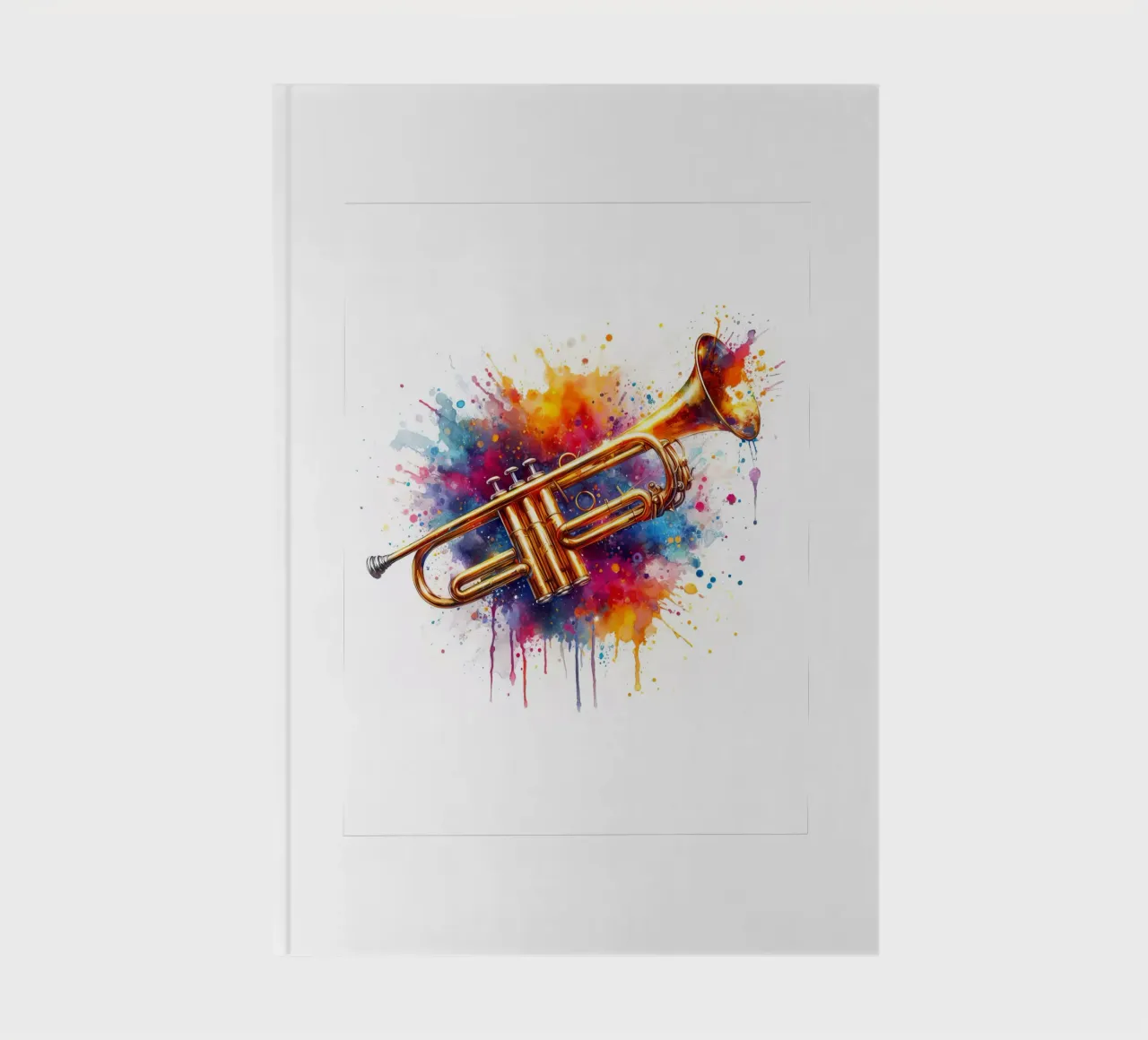 Trumpet in watercolor notebook by 🎁 ARTVI-SHOP
