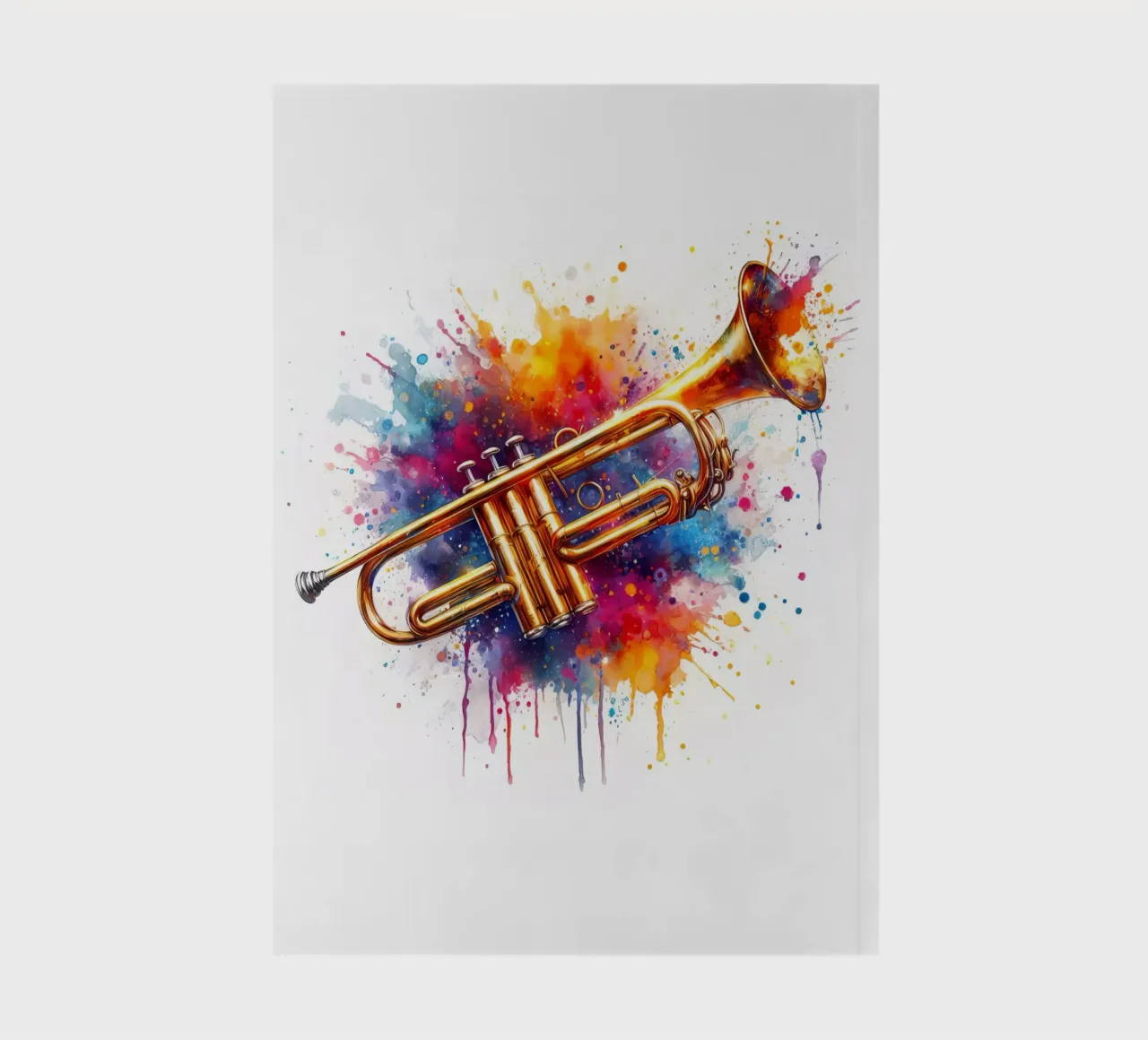 Trumpet in watercolor notebook by 🎁 ARTVI-SHOP