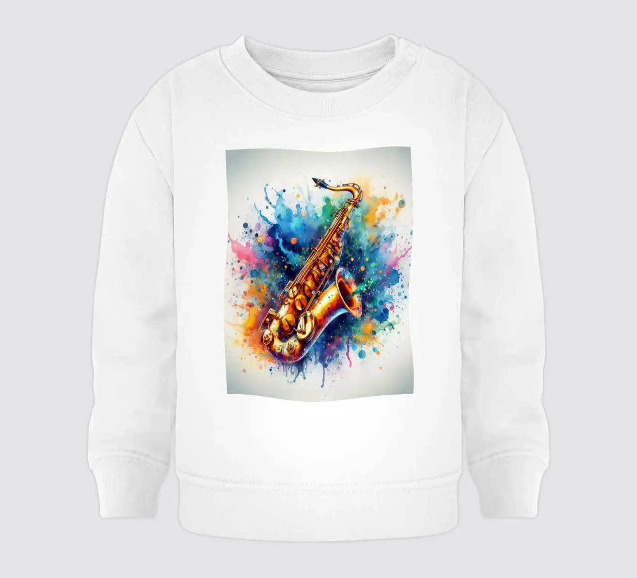 Sassofono in acquerello felpa neonato da ARTVI-SHOP