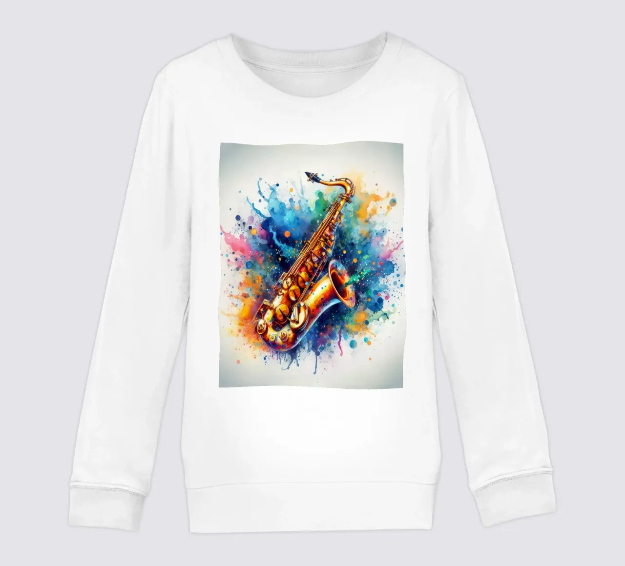 Sassofono in acquerello felpa bambino da ARTVI-SHOP