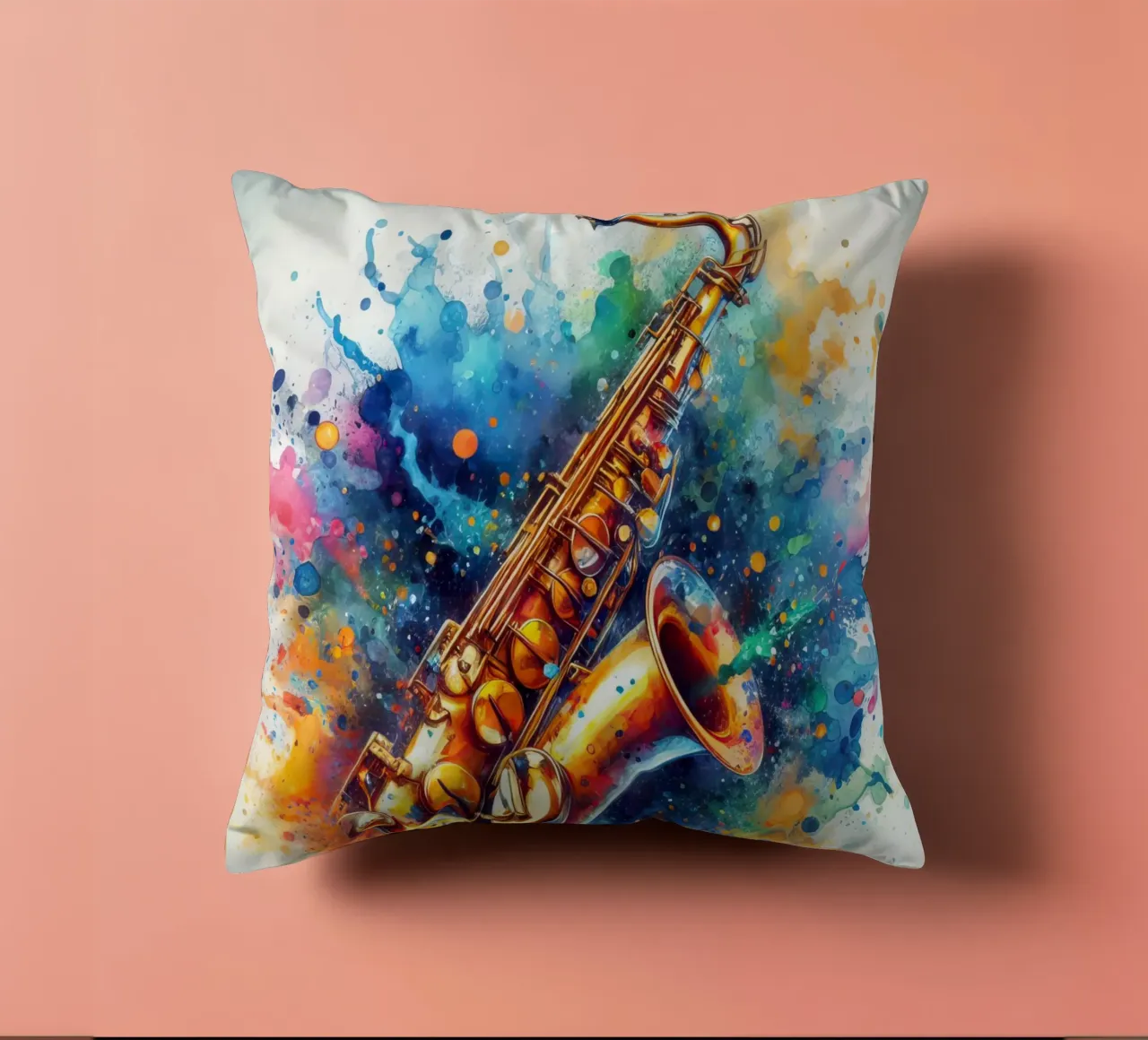 Sassofono in acquerello cuscino da ARTVI-SHOP
