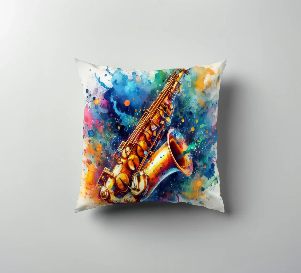 Sassofono in acquerello cuscino da ARTVI-SHOP