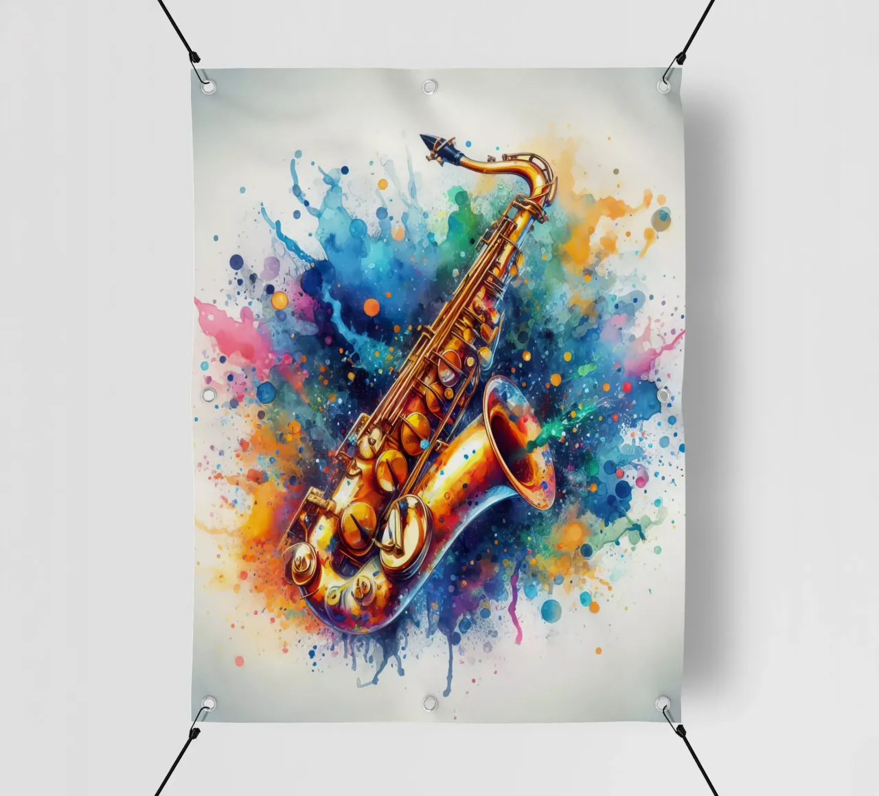 Sassofono in acquerello telo in pvc da 🎁 NOBELART