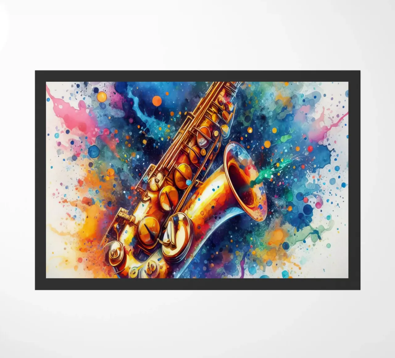 Sassofono in acquerello zerbino da ARTVI-SHOP