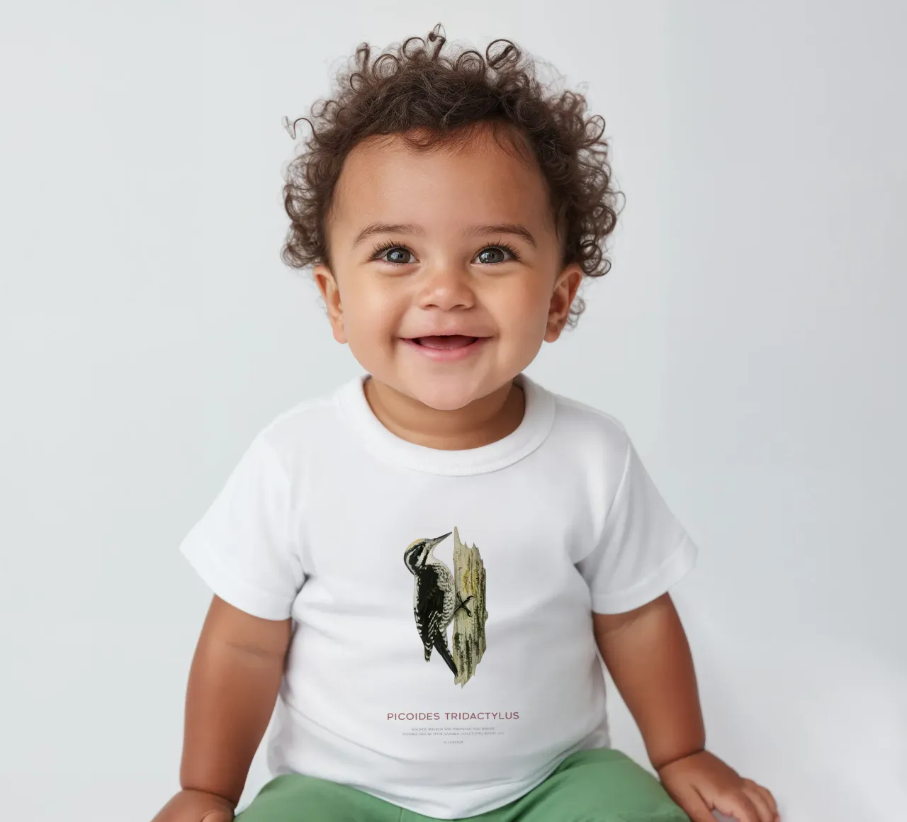 Pico tridáctilo o Picoides tridactylus camiseta de bebé de Vintagrafica