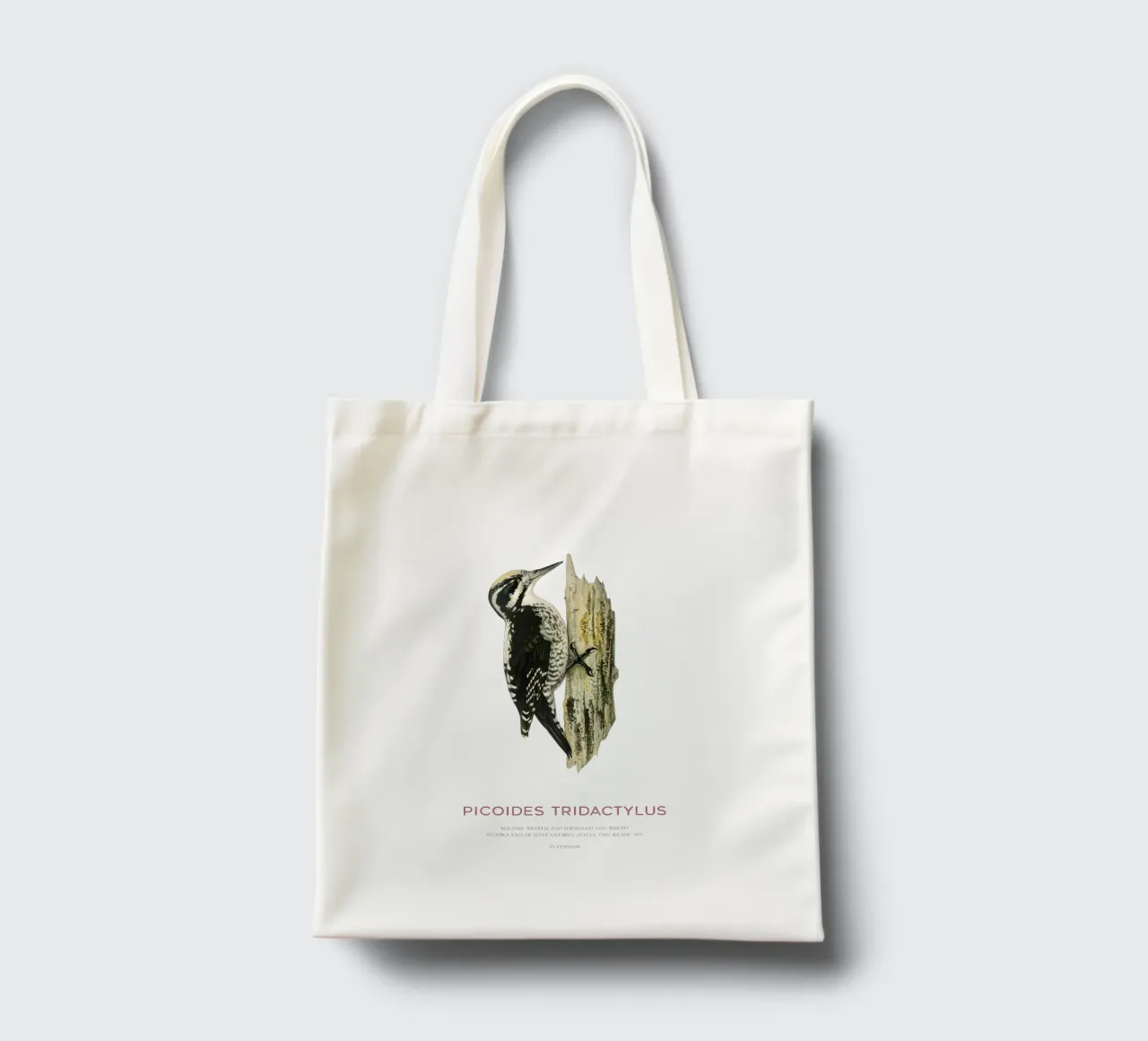 Pico tridáctilo o Picoides tridactylus tote bag de Vintagrafica