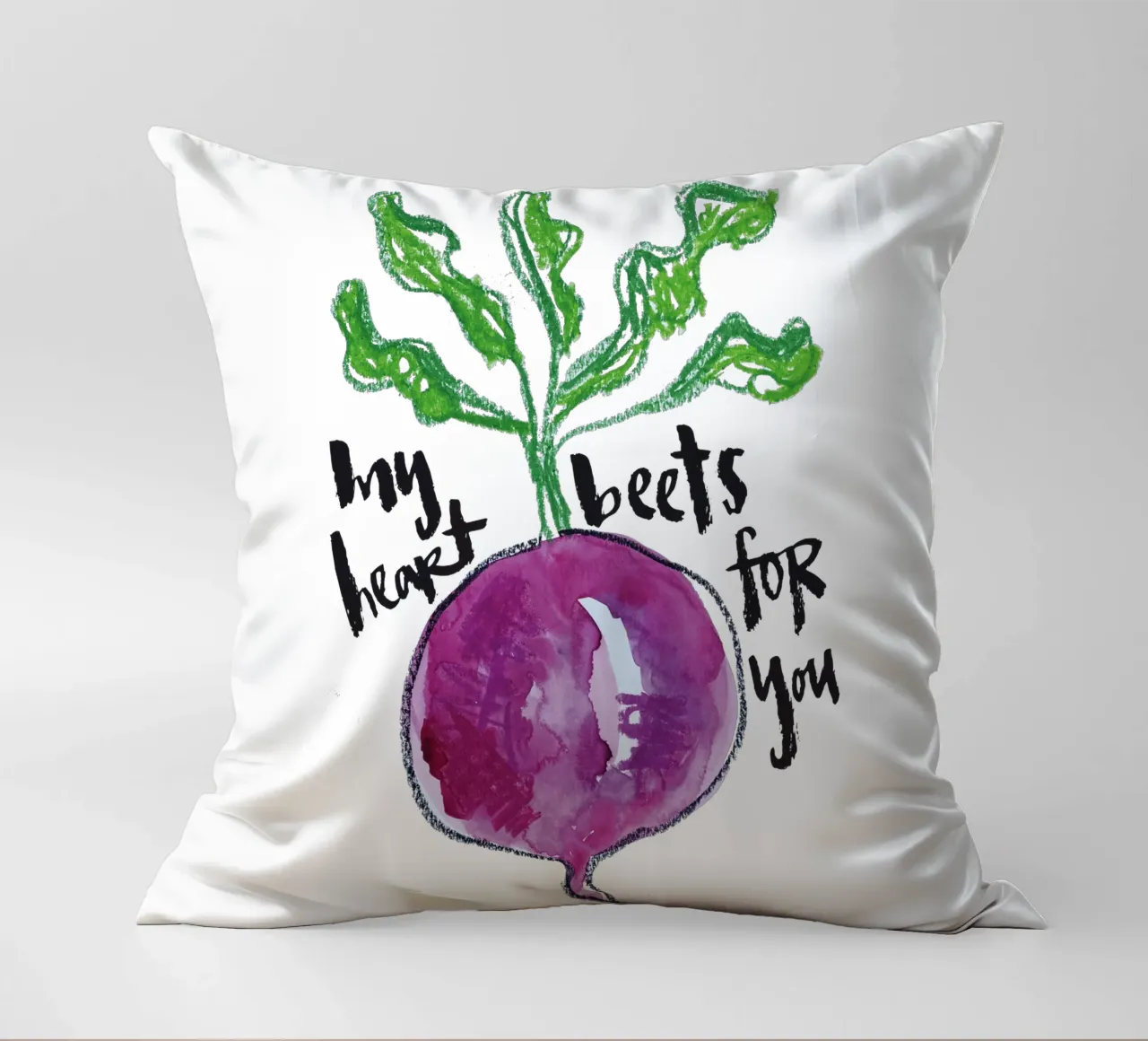 My heart beets for you cuscino da Brushmeetspaper