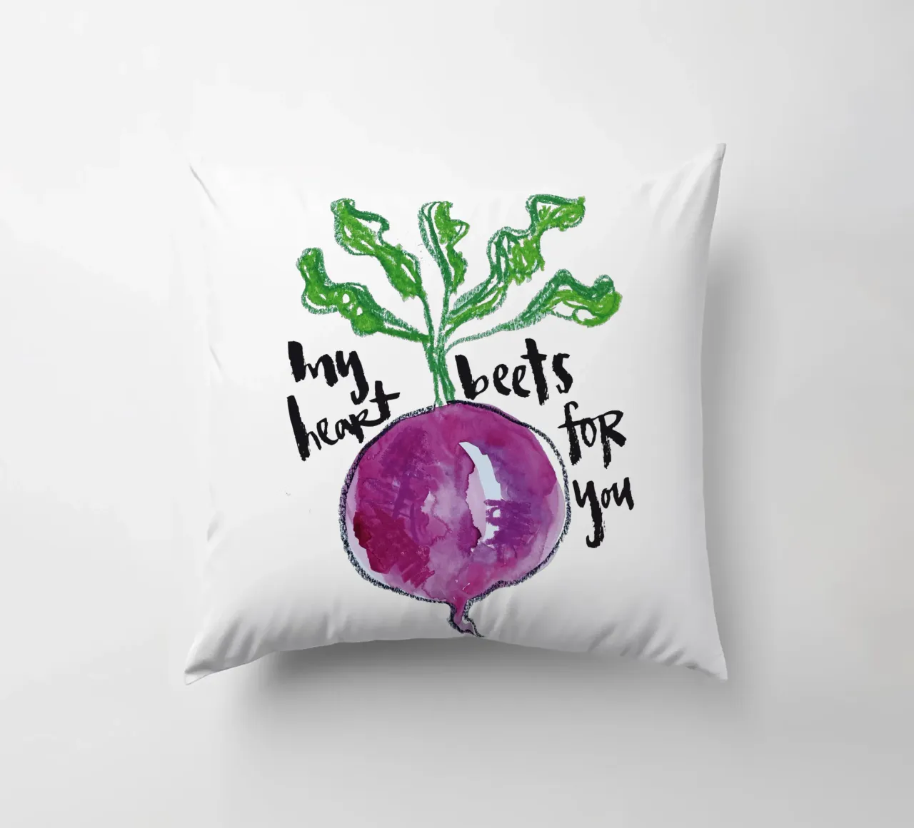 My heart beets for you cuscino da Brushmeetspaper