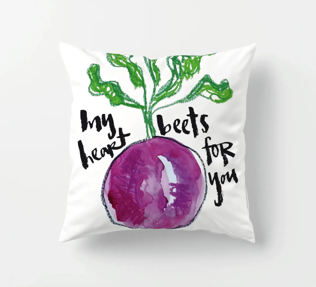 My heart beets for you cuscino da Brushmeetspaper