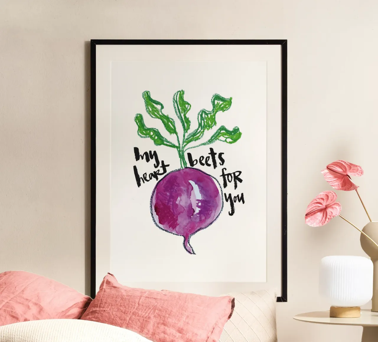 My heart beets for you carta hahnemühle da Brushmeetspaper