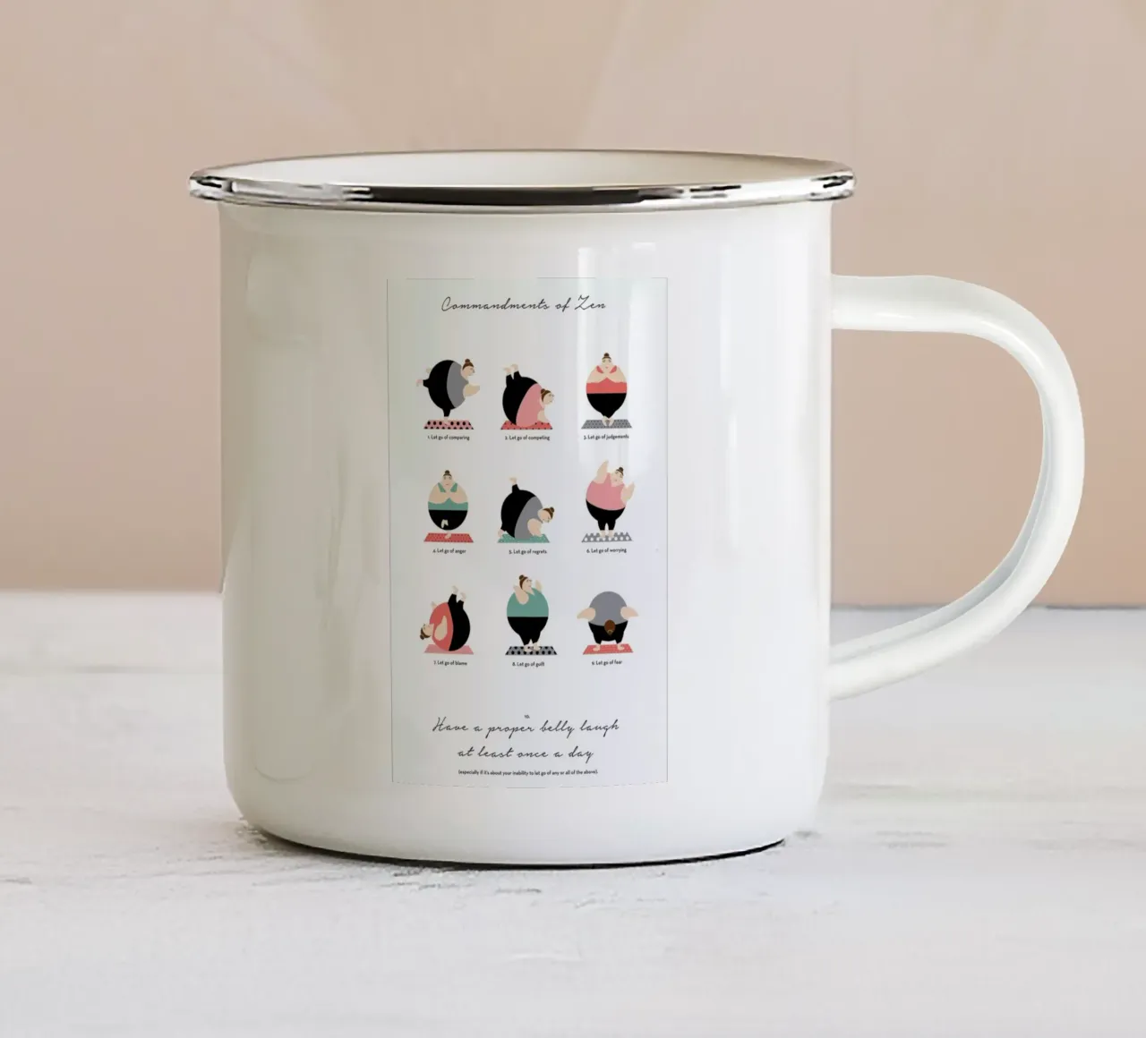 Yoga tazza in smalto da Maria Kritzas