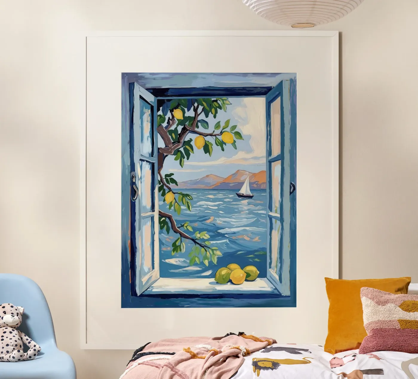 Blue lemon tree Window poster by Taika Tori Art