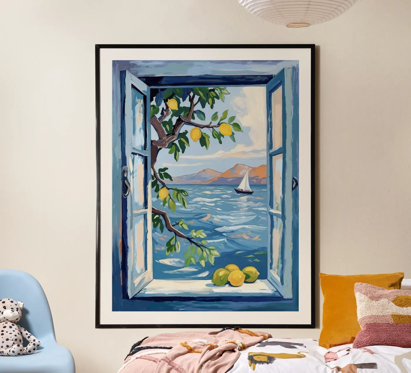Blue lemon tree Window poster by Taika Tori Art
