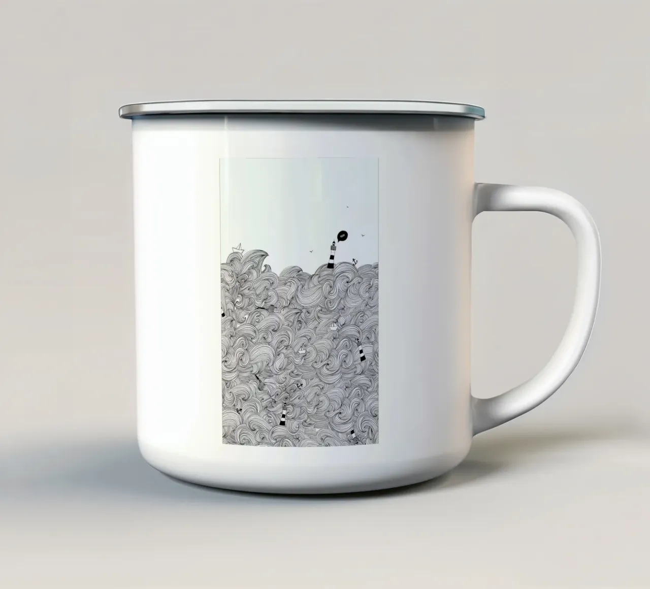 Ocean enamel mug by Anika Merten