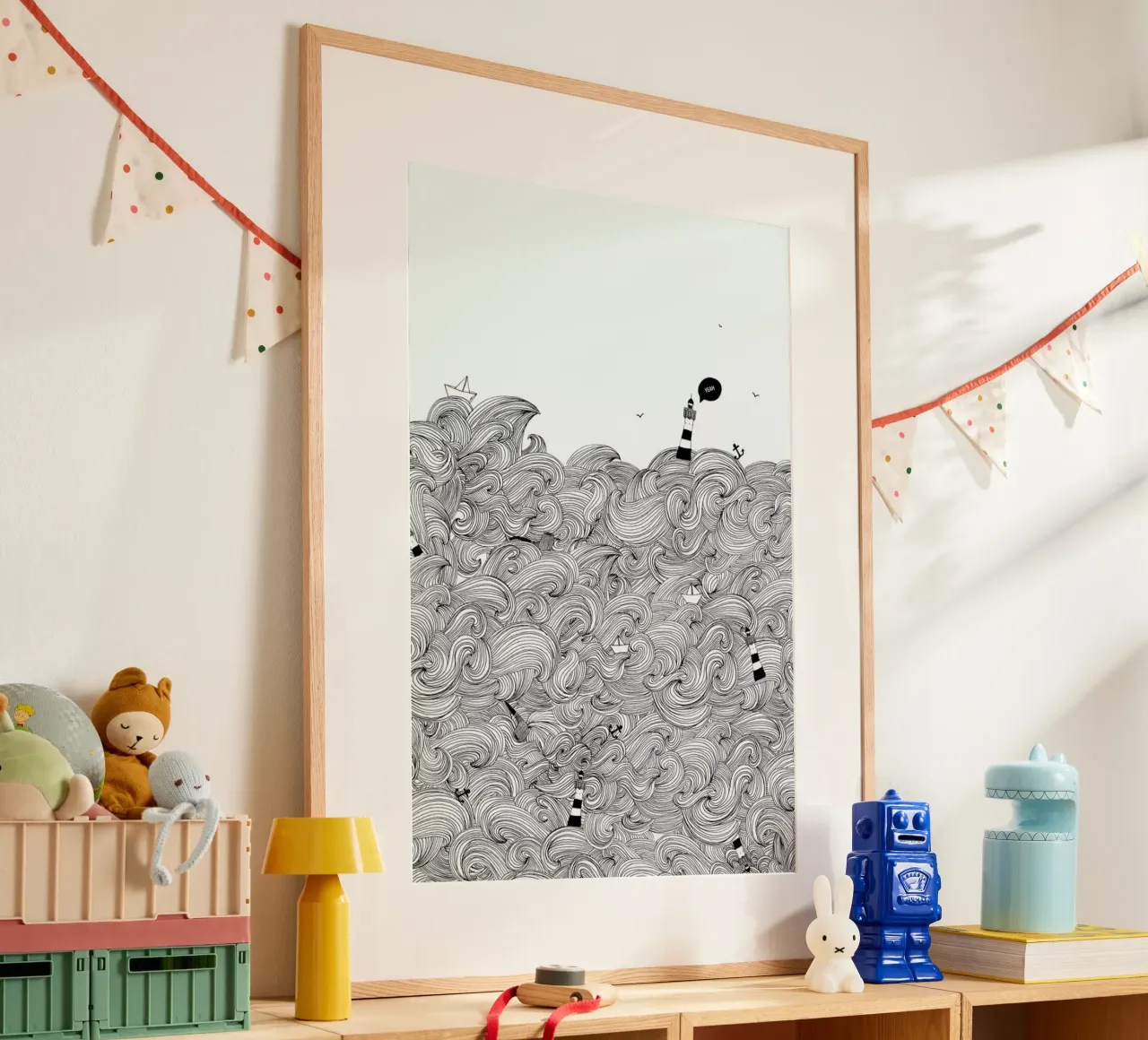 Ocean poster with aluminum frame by Anika Merten