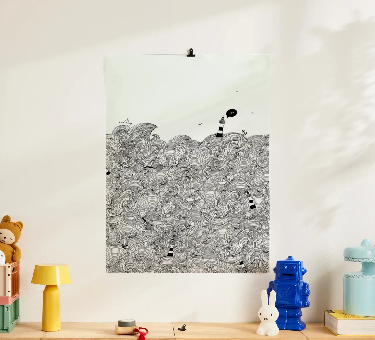 Ocean poster with aluminum frame by Anika Merten