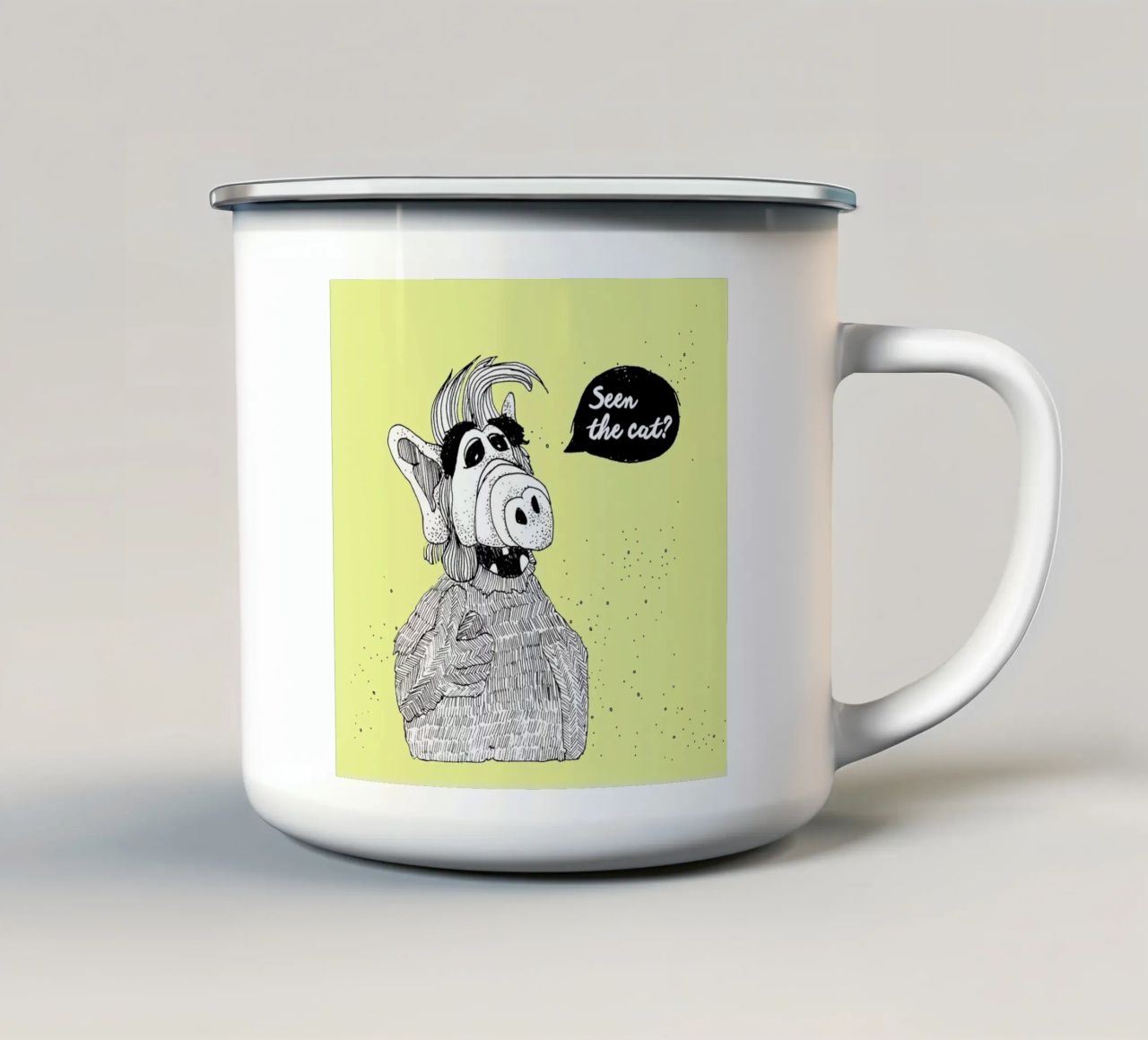 Seen The Cat? tazza in smalto da Anika Merten