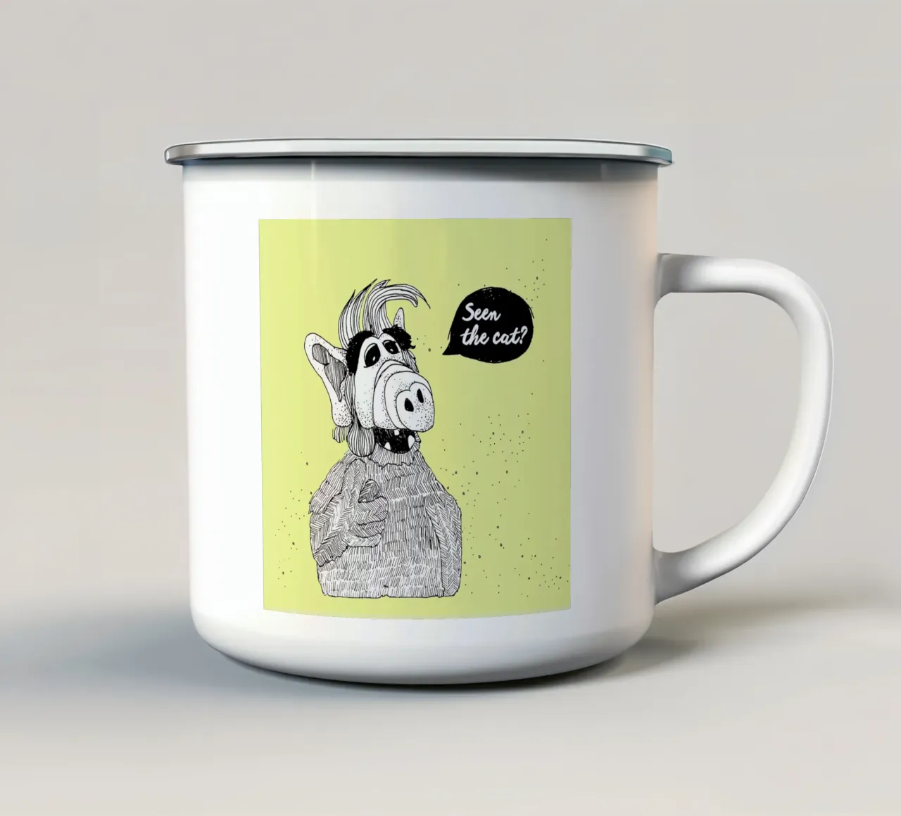Seen The Cat? taza de esmalte de Anika Merten